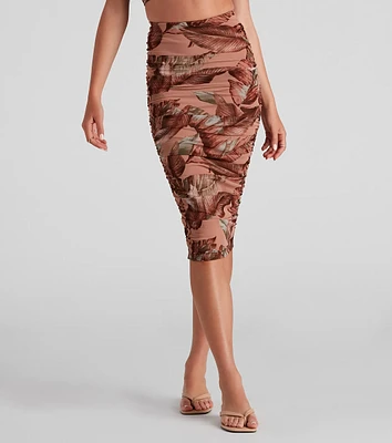 Bring The Heat Printed Midi Skirt