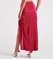 Always Impressed Satin Pleated Maxi Skirt