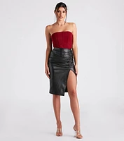 Sassy Intention Faux Leather Skirt