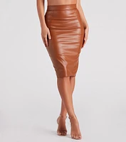 Business Babe Faux Leather Skirt