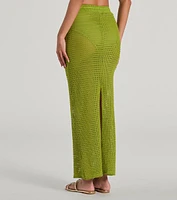 Sunny Chic High Slit Crochet Maxi Skirt