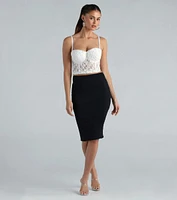 Seamless Smooth Knit High-Rise Pencil Skirt