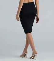 Seamless Smooth Knit High-Rise Pencil Skirt