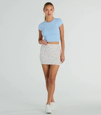 The Valley High Rise Floral Eyelet Mini Skirt