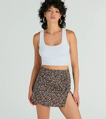 Effortless Beauty High Rise Floral Mini Skirt