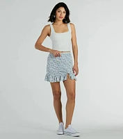 Spring Mentality Ditsy Floral Ruffle Mini Skirt