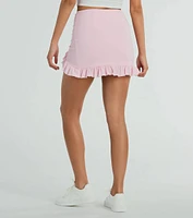 Made Ya Wink Mid-Rise Ruffle Mini Skirt