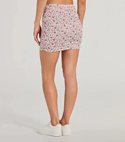 Two Cute High Rise Floral Mini Skirt