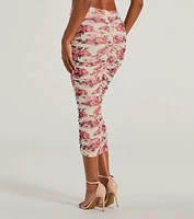 Blooming Bliss High-Rise Bodycon Floral Maxi Skirt