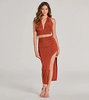 The One High-Rise Slit Maxi Skirt