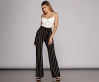 Stylin Striped High Waist Pants