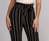 Stylin Striped High Waist Pants