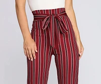 High Waist Striped Trousers