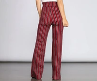 High Waist Striped Trousers