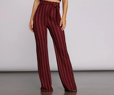 High Waist Striped Pants