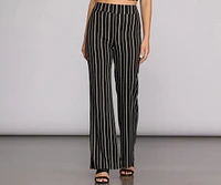 Sleek Stripes High Waist Pants