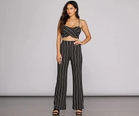 Sleek Stripes High Waist Pants