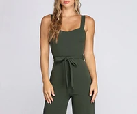 Such A Sweetheart Tie Waist Jumpsuit