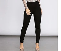 High Rise Stretch Ponte Pants