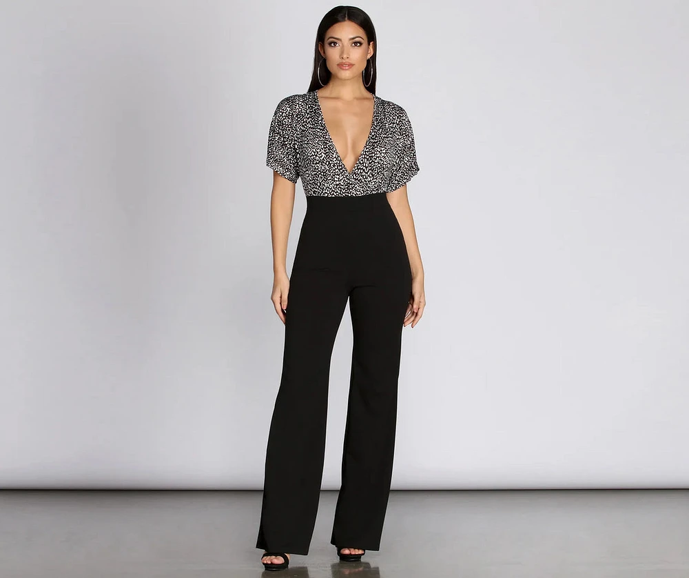 Spotted Leopard Top Jumpsuit