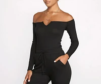 Casual Vibes Off The Shoulder Jumpsuit