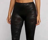 Coated Camo Leggings