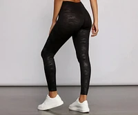 Coated Camo Leggings