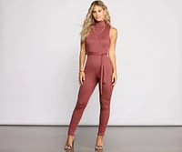 Sleek and Stylish Tie Waist Catsuit