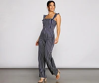 Nautical Babe Striped Jumpsuit