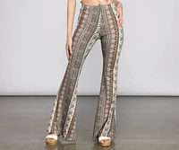 Bohemian Vibes Flared Elephant Print Pants