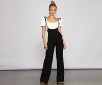 Sassy Style Suspender Wide-Leg Pants