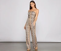 Medallion Marvel Strapless Jumpsuit