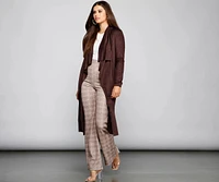 So Chic High Waist Plaid Flared Pants