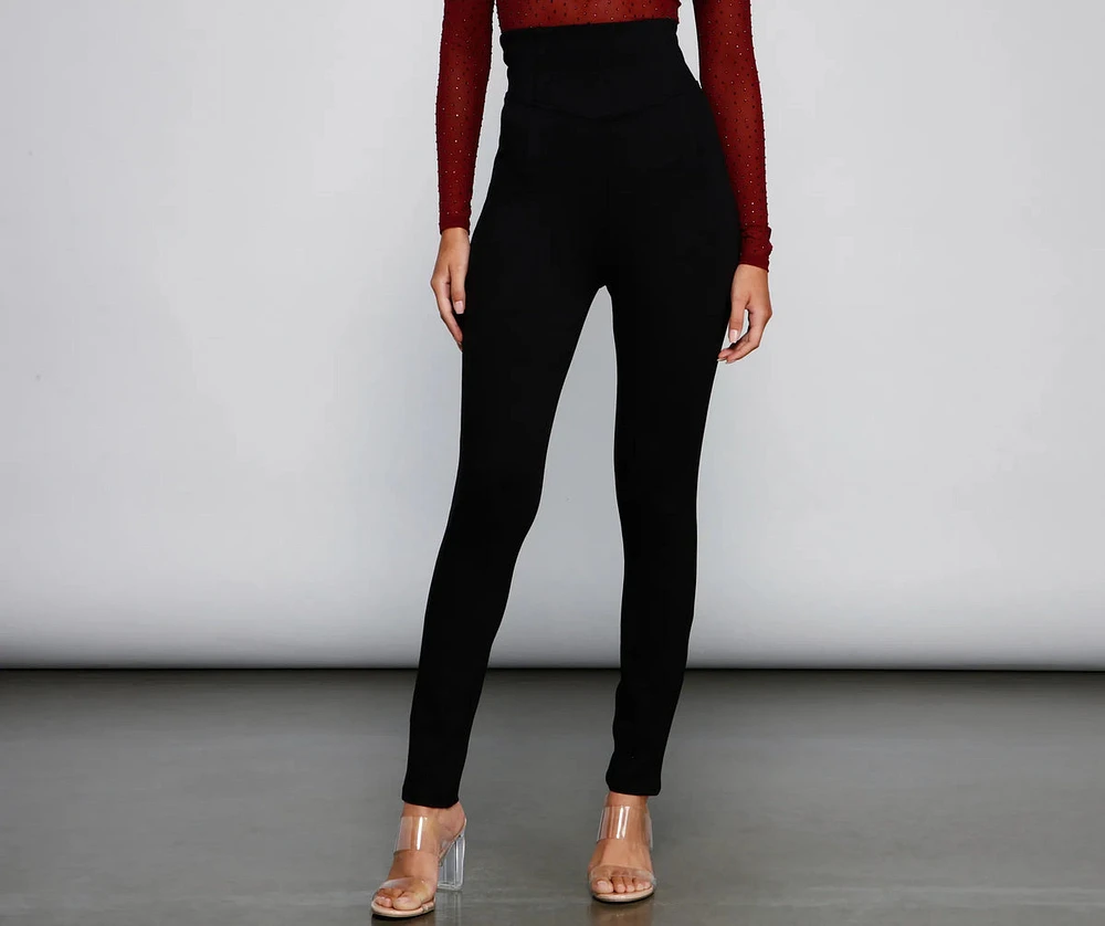 Classic High Waist Ponte Knit Leggings