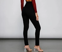 Classic High Waist Ponte Knit Leggings