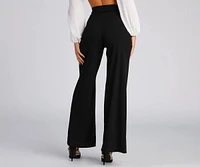 Pretty Preppy Twill Wide Leg Pants