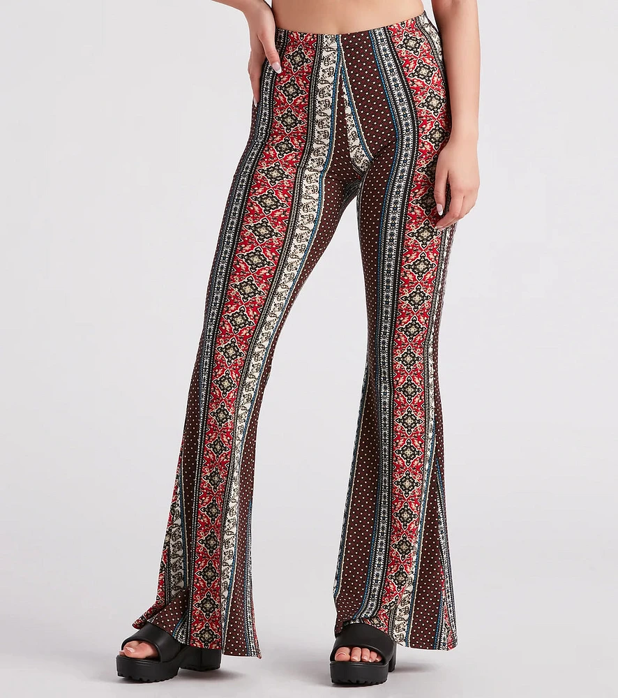 Summer Style Muse Boho Print Flare Pants