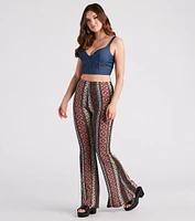 Summer Style Muse Boho Print Flare Pants