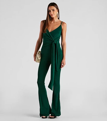 Tied Knots Surplice Jumpsuit