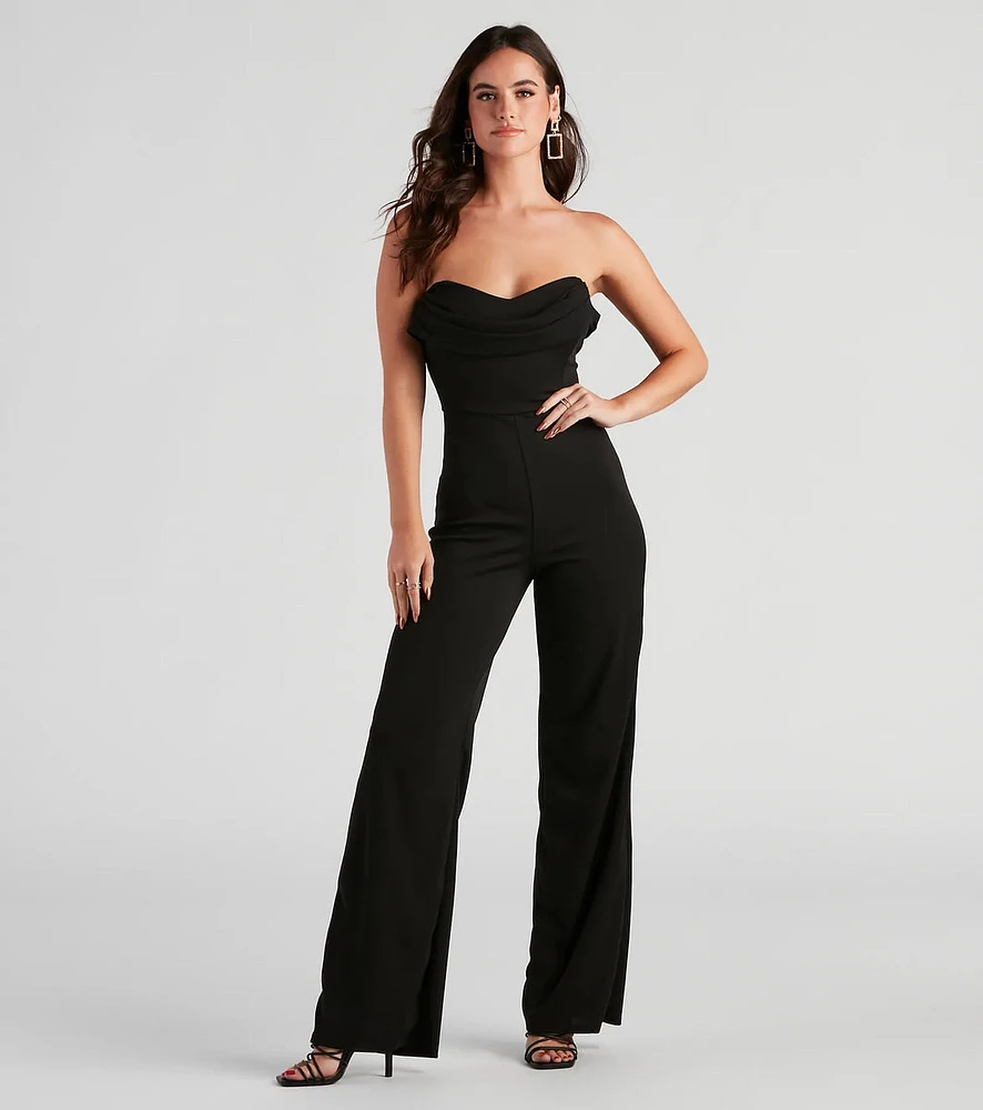 New Fling Crepe Strapless Jumpsuit