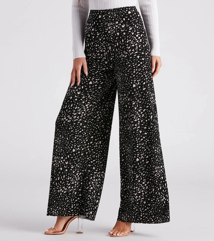 Fabulous Flair Leopard Print Wide-Leg Pants