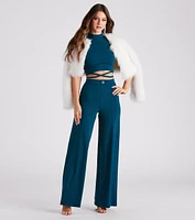 Wrap Around You Crepe Wide-Leg Pants