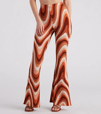 Move It Groove Swirl Print Flare Pants