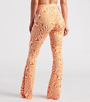 Total Jetsetter Swirl Print Flare Pants