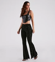 Feeling Fancy Velvet Flare Pants