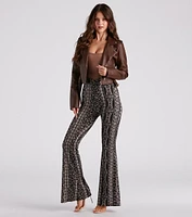 Boho Wanderer Cross High Waist Flare Pants