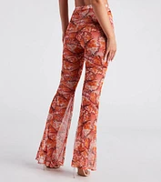 Dreamy Muse Butterfly Print Flare Pants