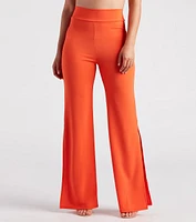 Slit Decision Crepe High-Rise Pants