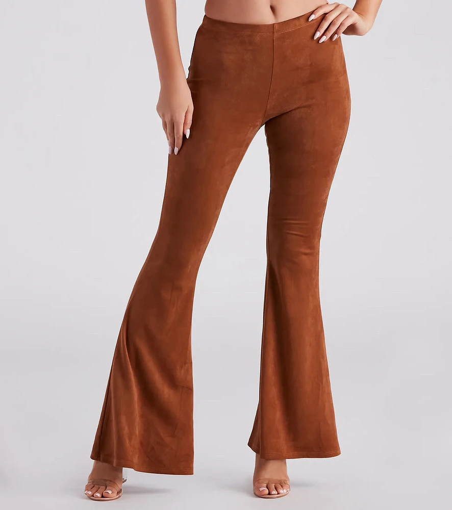 Stylish Pick Faux Suede Flare Pants