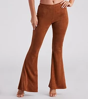 Stylish Pick Faux Suede Flare Pants